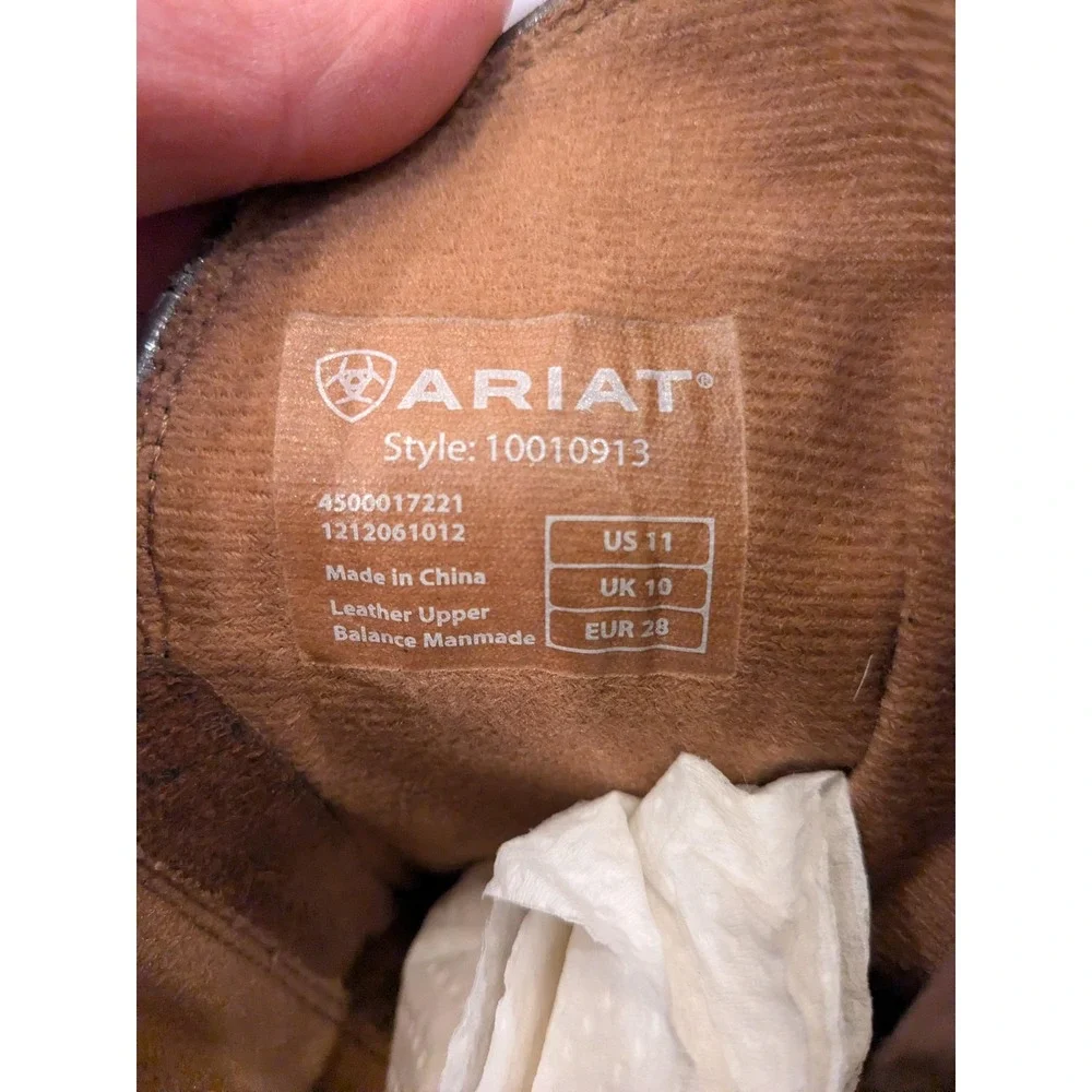 Ariat Boots Kids Size 11 Brown Leather Western Zip Cowboy Style 10010913